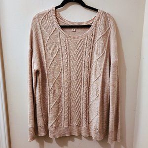Mossimo (Target) - Cable Knit Sweater - Rose / Light Pink - XXL